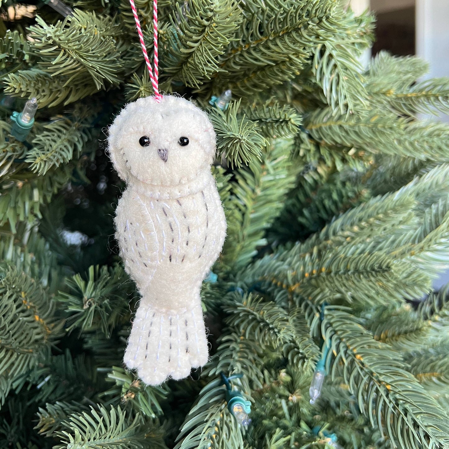 Snowy Owl Felt Wool Ornament