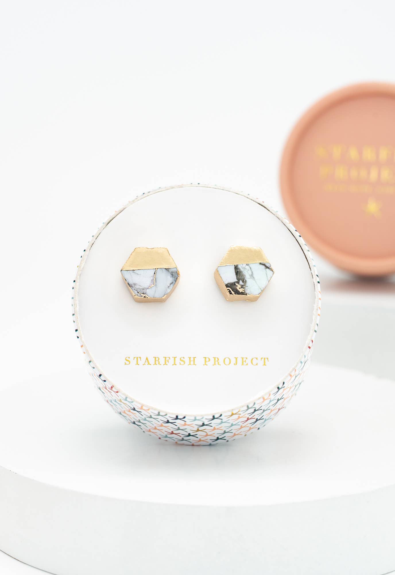 Canopy Stud Earrings – White Turquoise