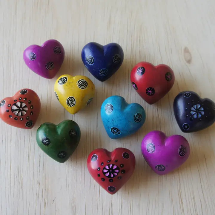 TINY KISII HEARTS W/ PATTERNS - ASST