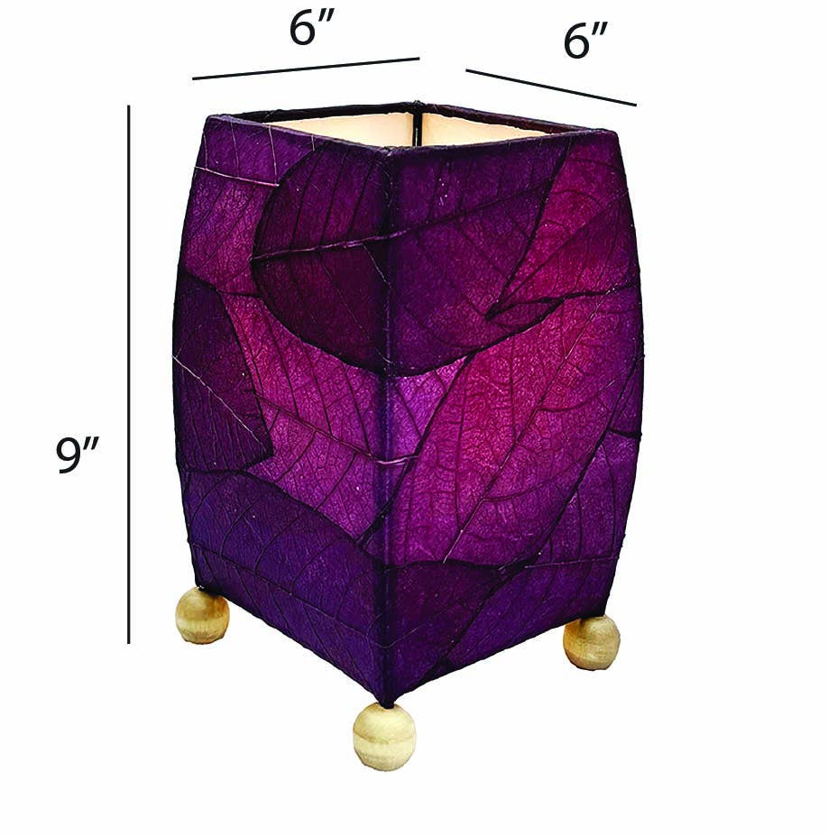Mini Square Cocoa Leaf Lamp - Purple