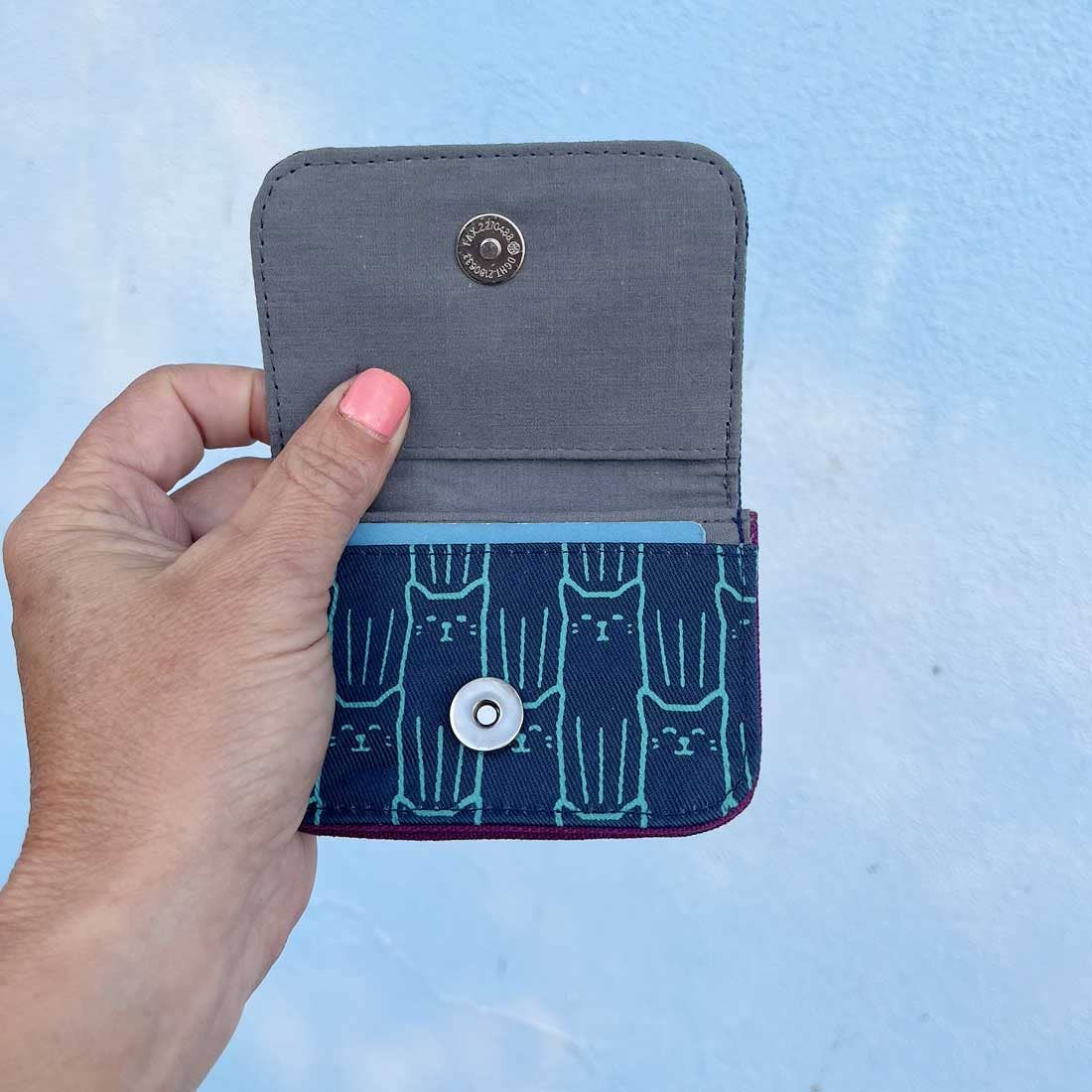 Cotton Canvas Cardholders - Cat Prints