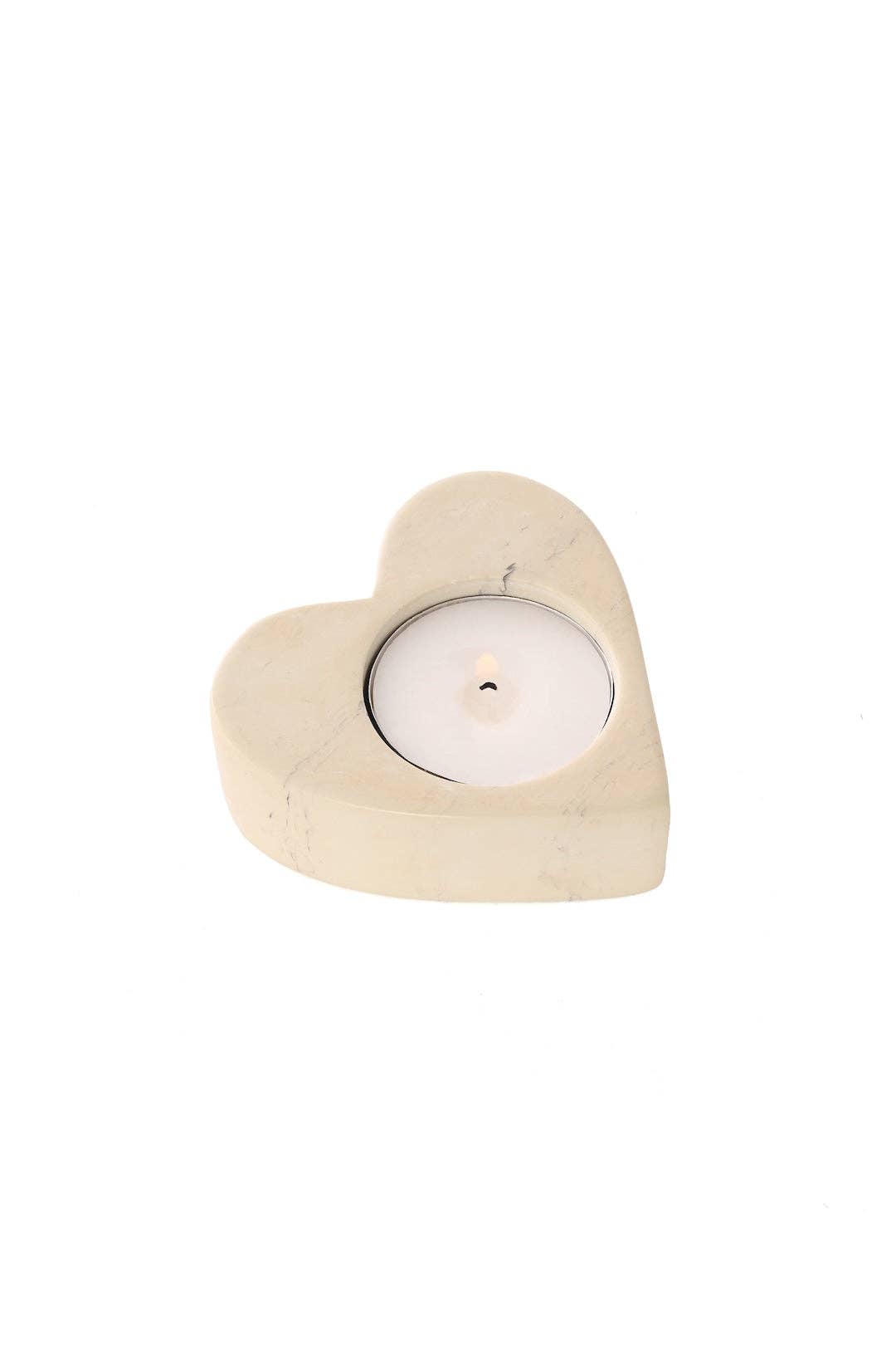 Natural Soapstone Heart Tea Light Candle Holder  - Valentine's Day Gifts