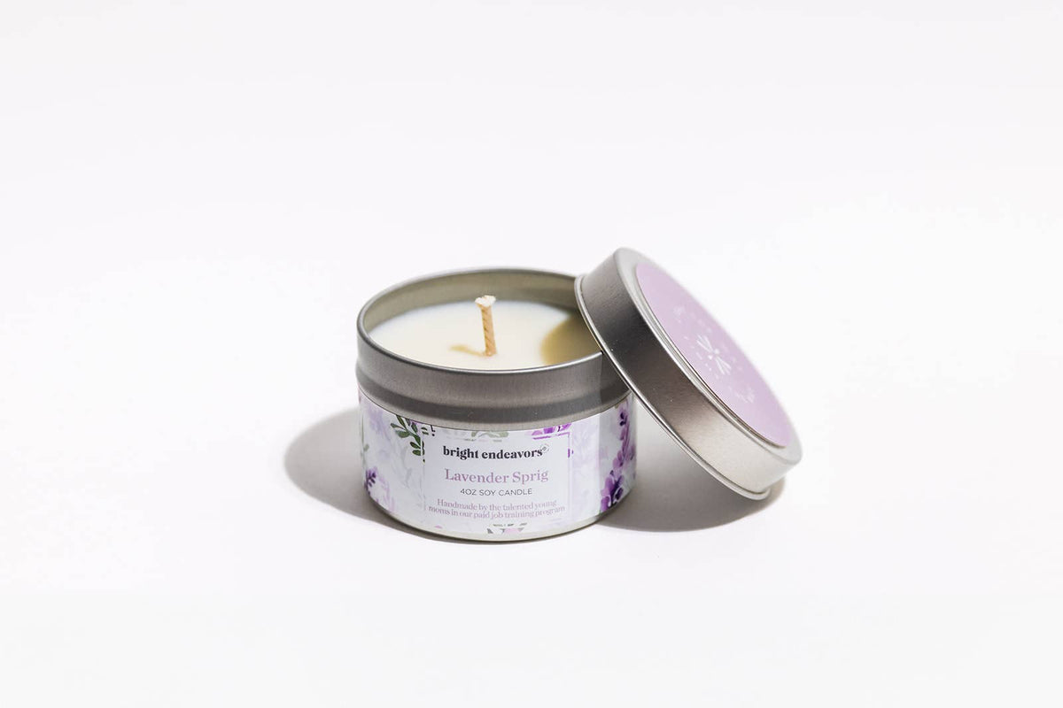 9oz Glass Soy Candle - Lavender Sprig