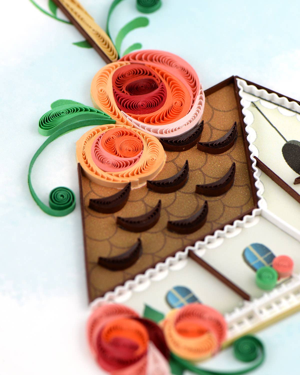 Handcrafted Cream & Brown Birdhouse Everyday Greeting Card