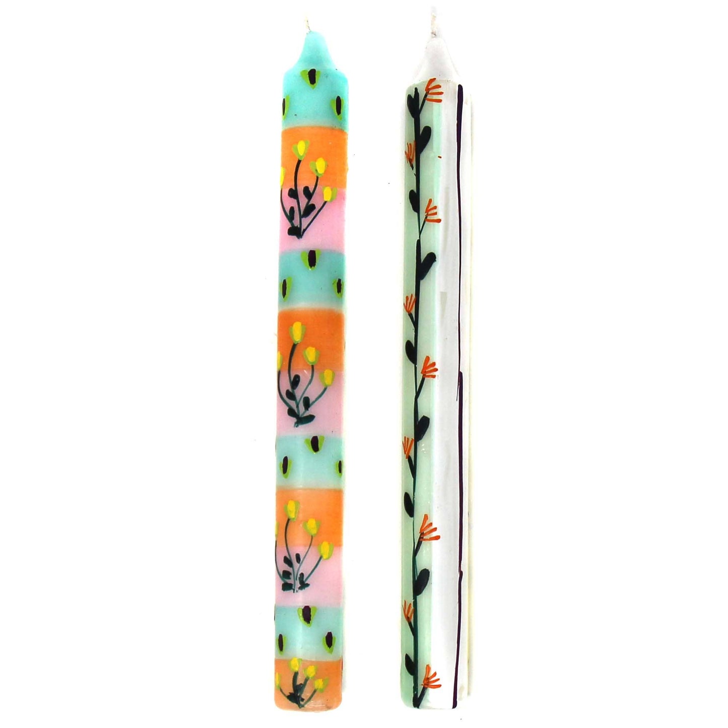 Hand Painted Dinner Pair Candles - Imbali Design