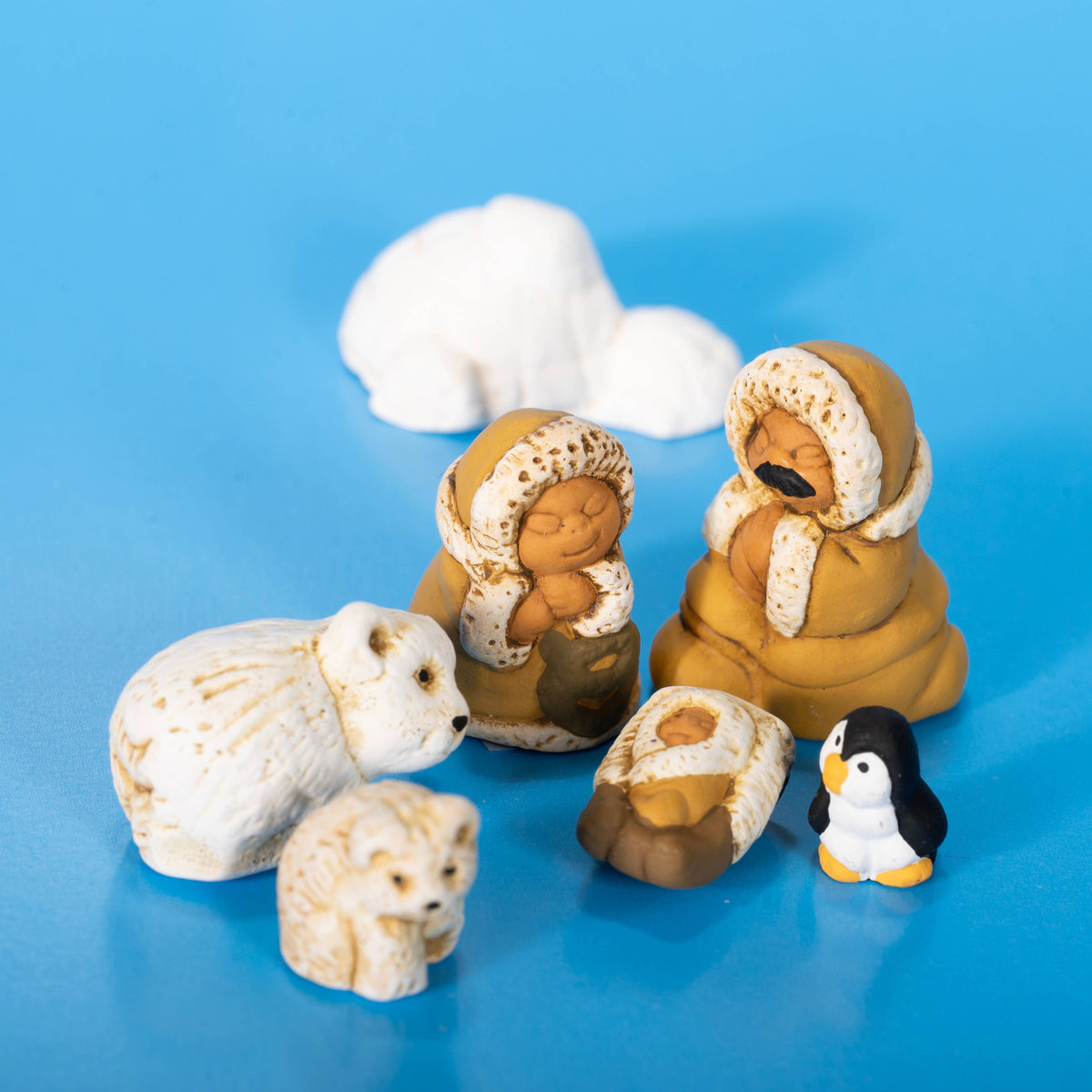 Miniature Ceramic Nativity - Polar (set of 7)