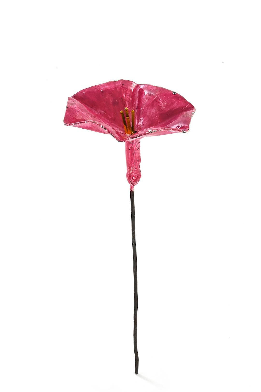 Small Metal Petunia Flower Garden Stake – Pink