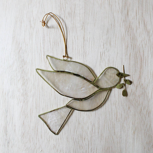 Peace Dove Capiz Shell Ornament