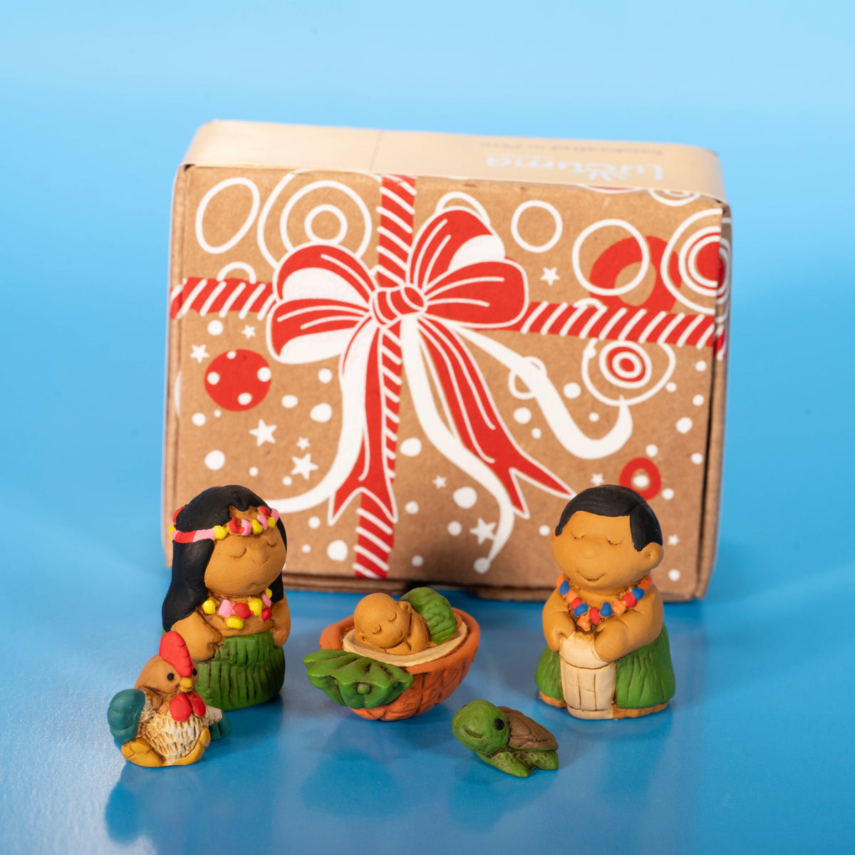Miniature Ceramic Nativity - Hawaiian