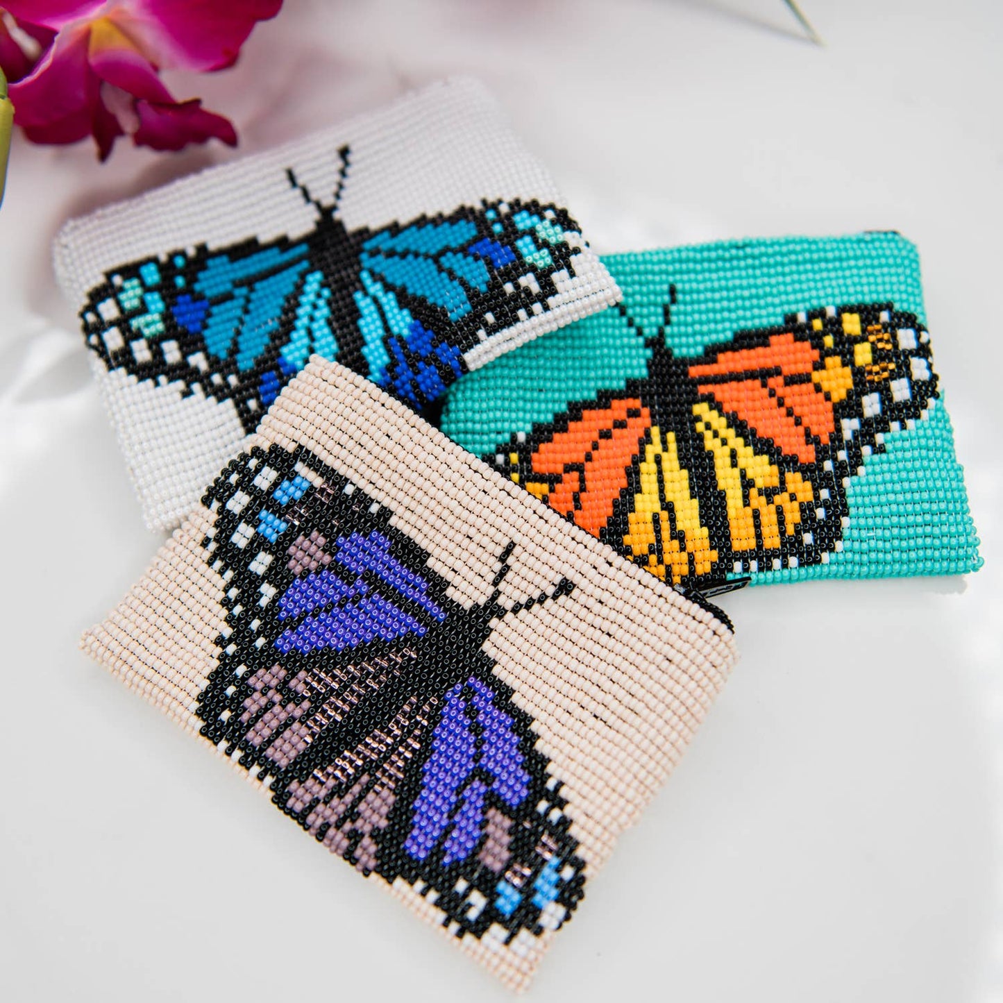 Butterfly Beaded Coin Bag