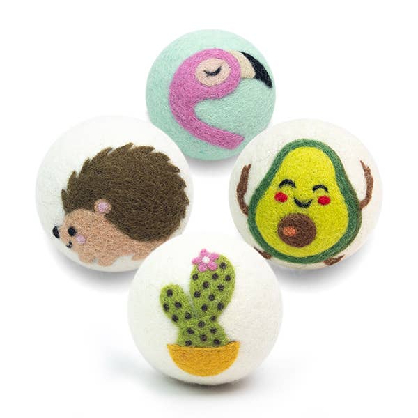 Avocado • Cactus • Flamingo • Hedgehog Eco Wool Dryer Balls