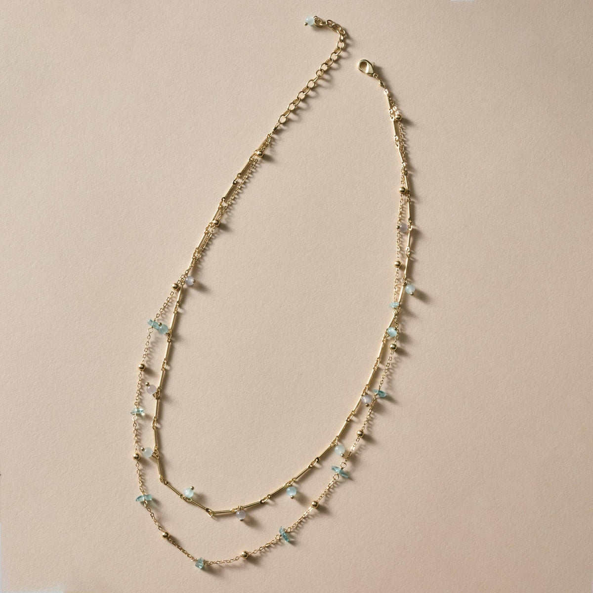 Kacha Two Strand Glass and Stone Bead Necklace