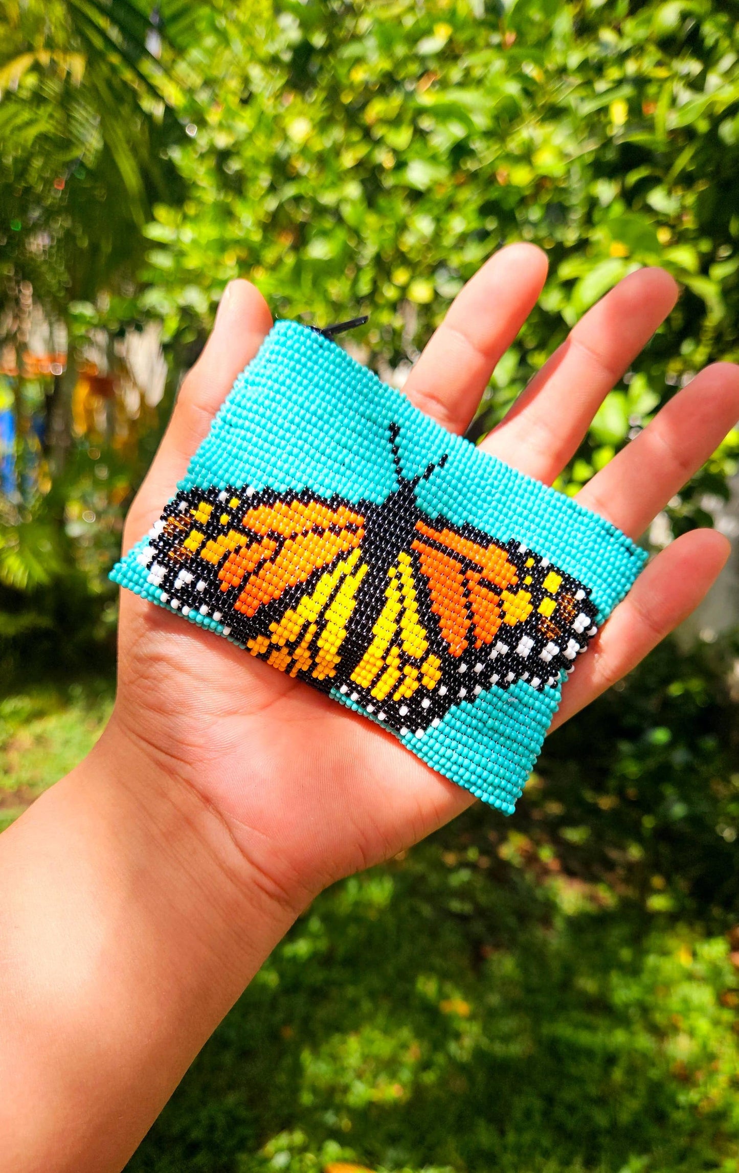 Butterfly Beaded Coin Bag