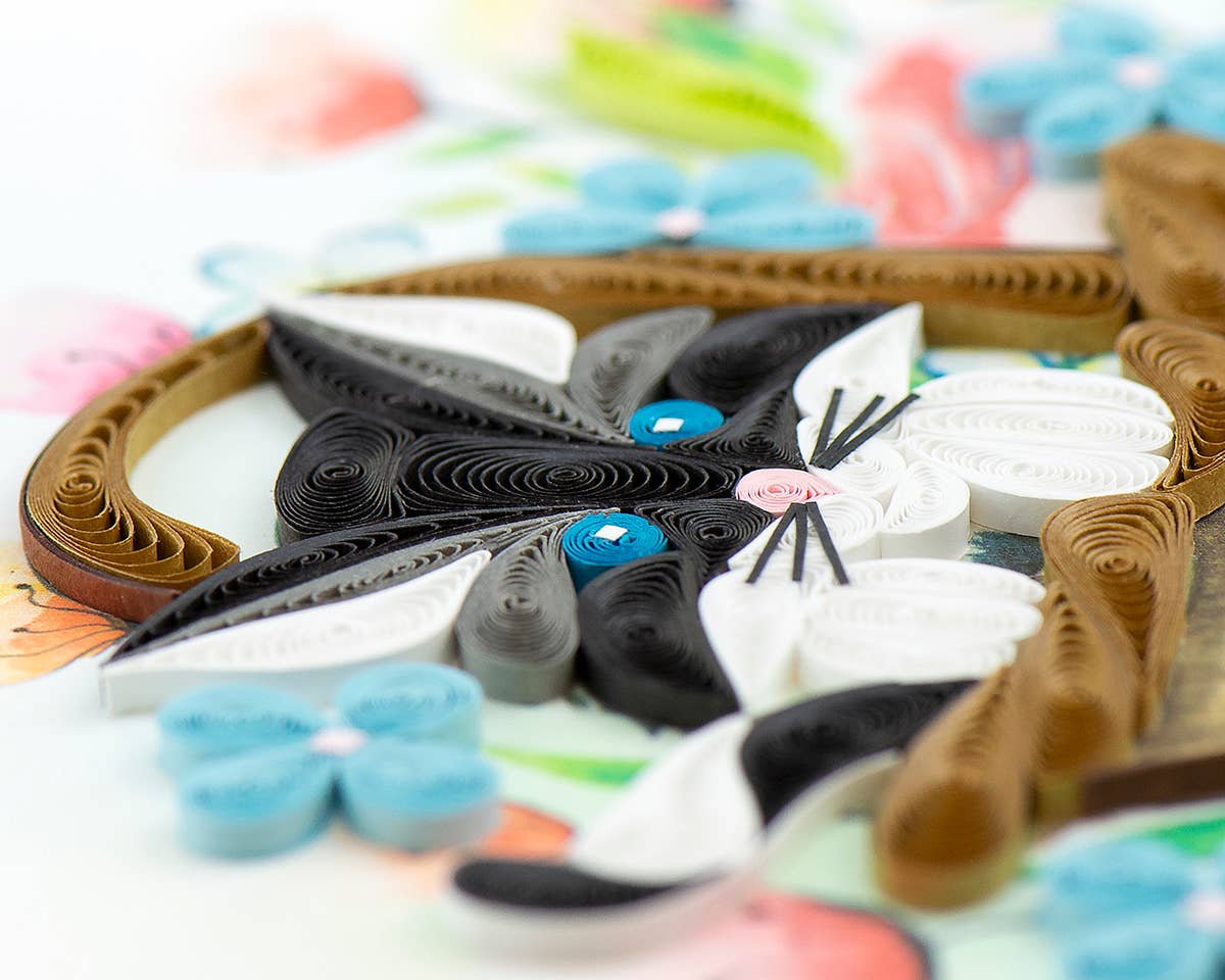 Quilled Black Kitten Greeting Card