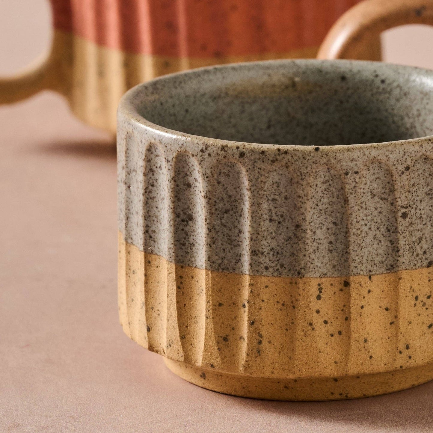 Sundara Fluted Ceramic Espresso Mugs - Assorted