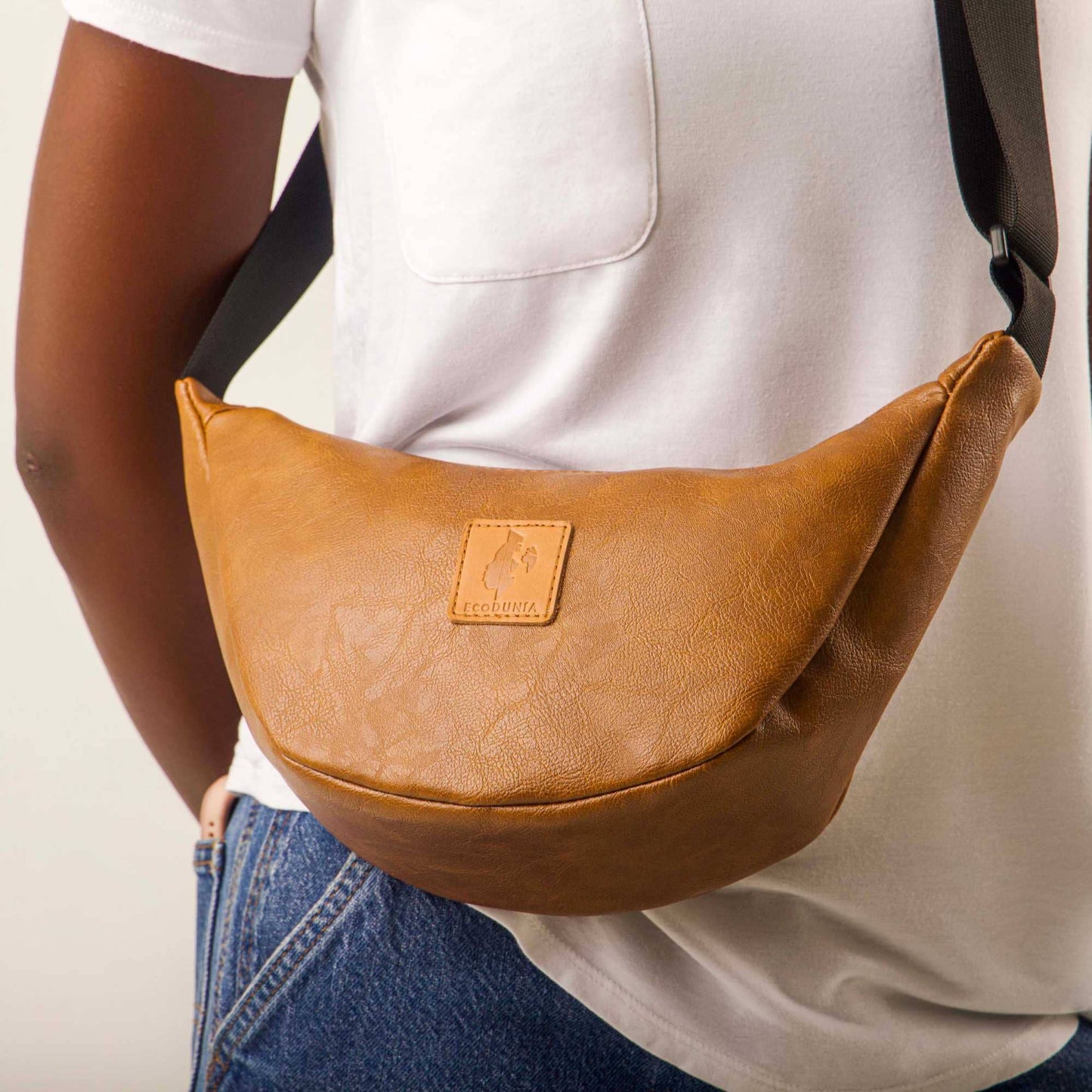 Round Mini Shoulder Bag – Vegan Leather, Assorted Colors