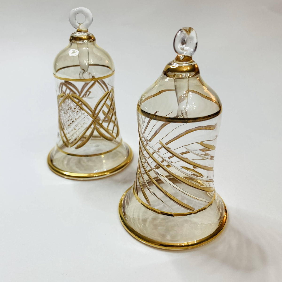 Blown Glass Ornament - Engraved Bell