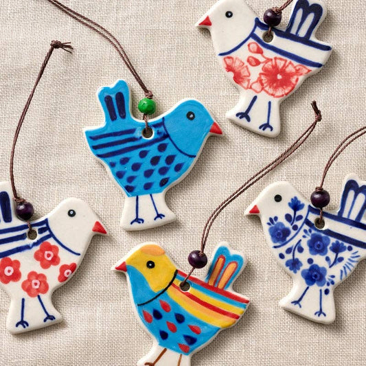 Hand Painted Ceramic Bird Ornament