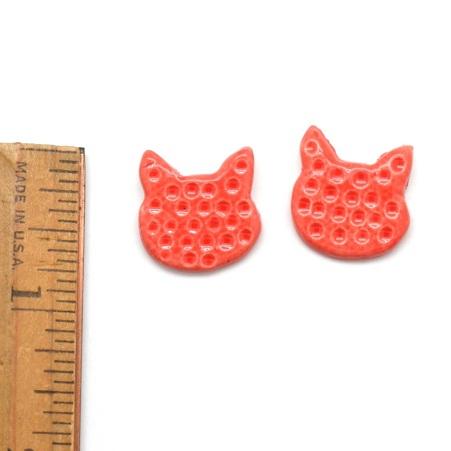 Colorful Ceramic Cat Stud Earrings - Assorted