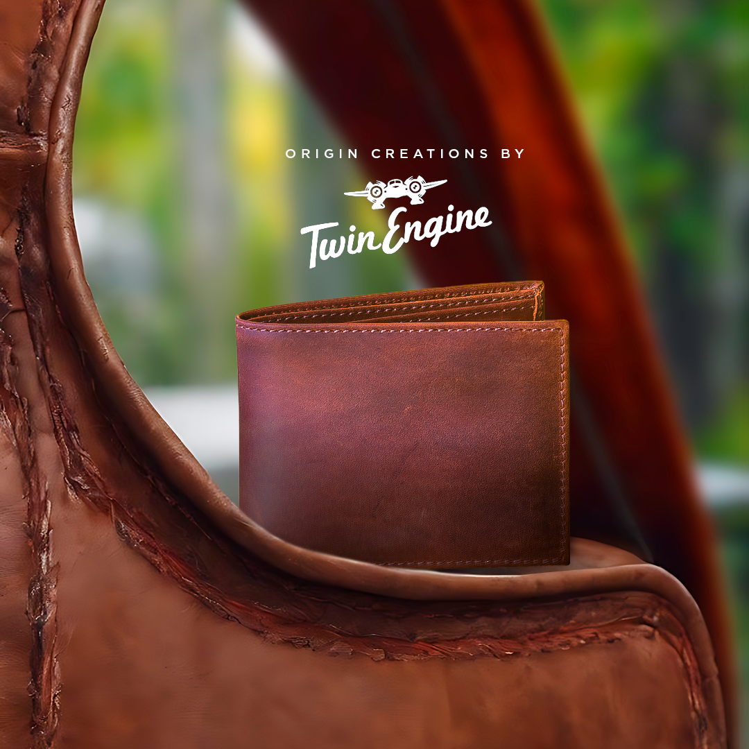 BIFOLD Leather Wallet  Saddle Brown  /  Fair Trade Artisan