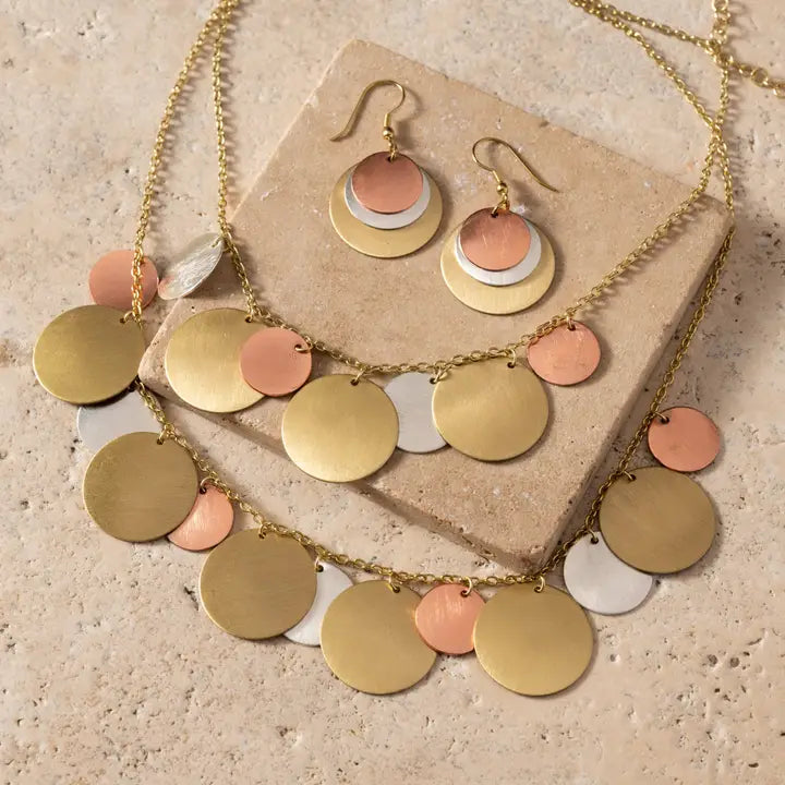 Jharana Layered Disc Necklace