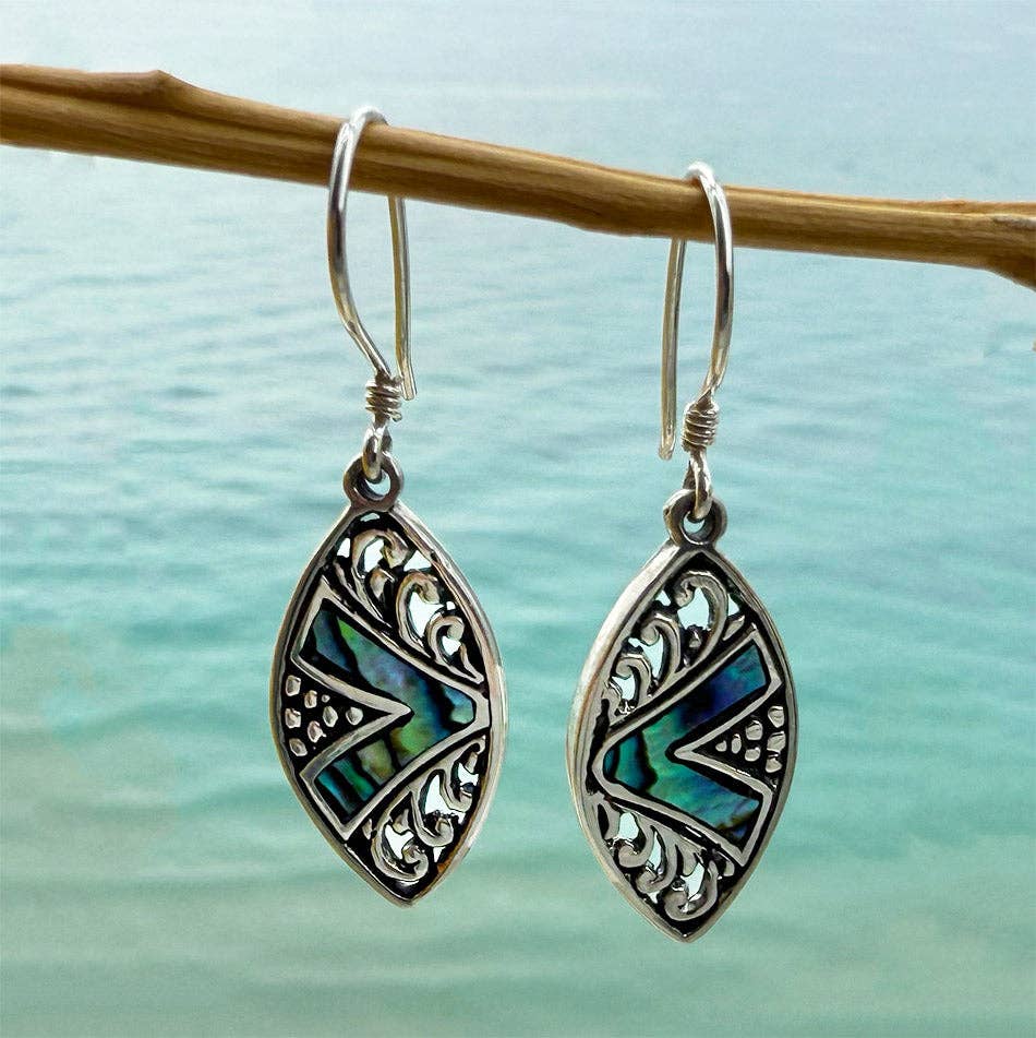 Seaside Abalone Earrings - Sterling Silver