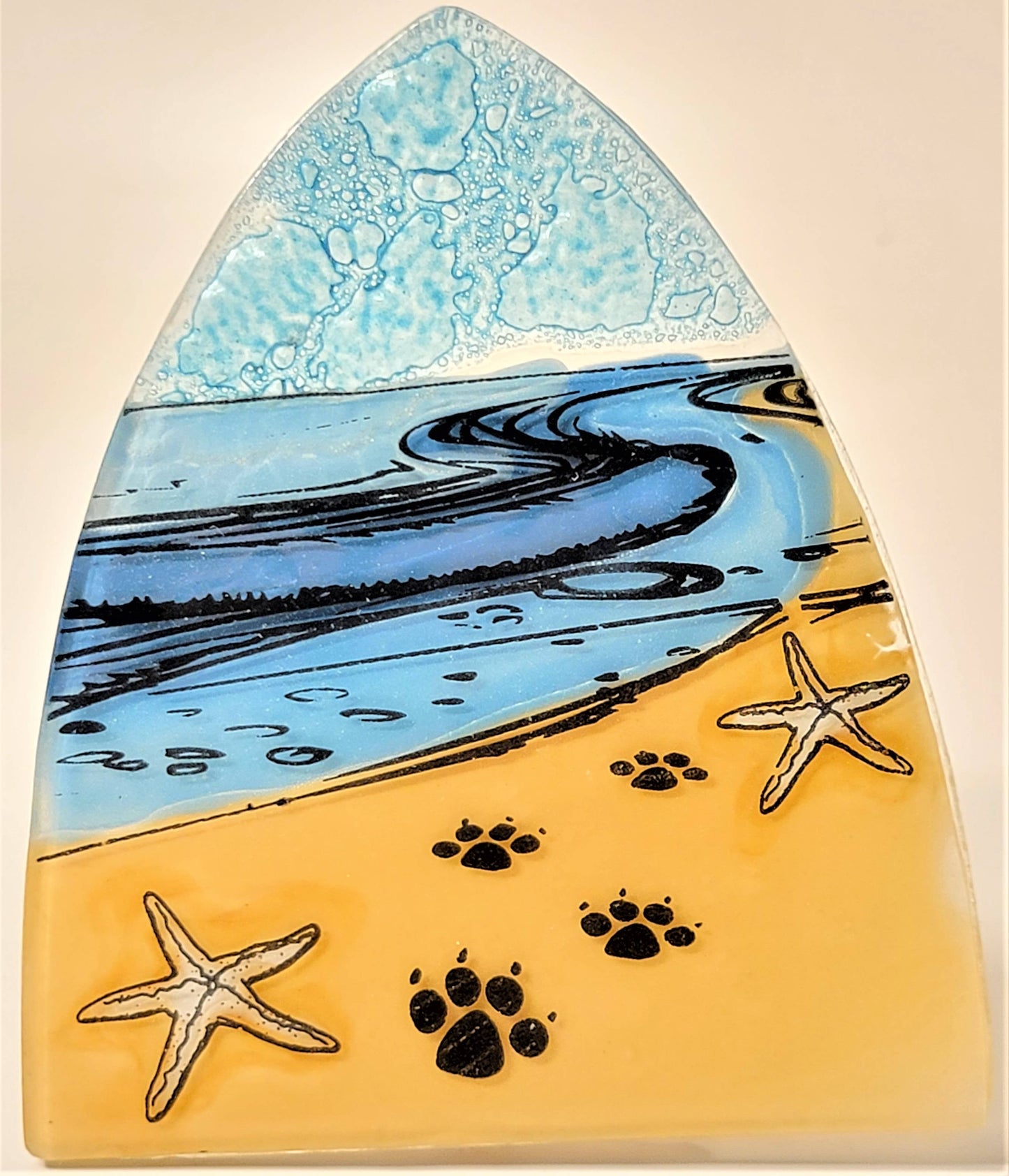 Beachy Dog Paws - Recycled Glass Nightlight