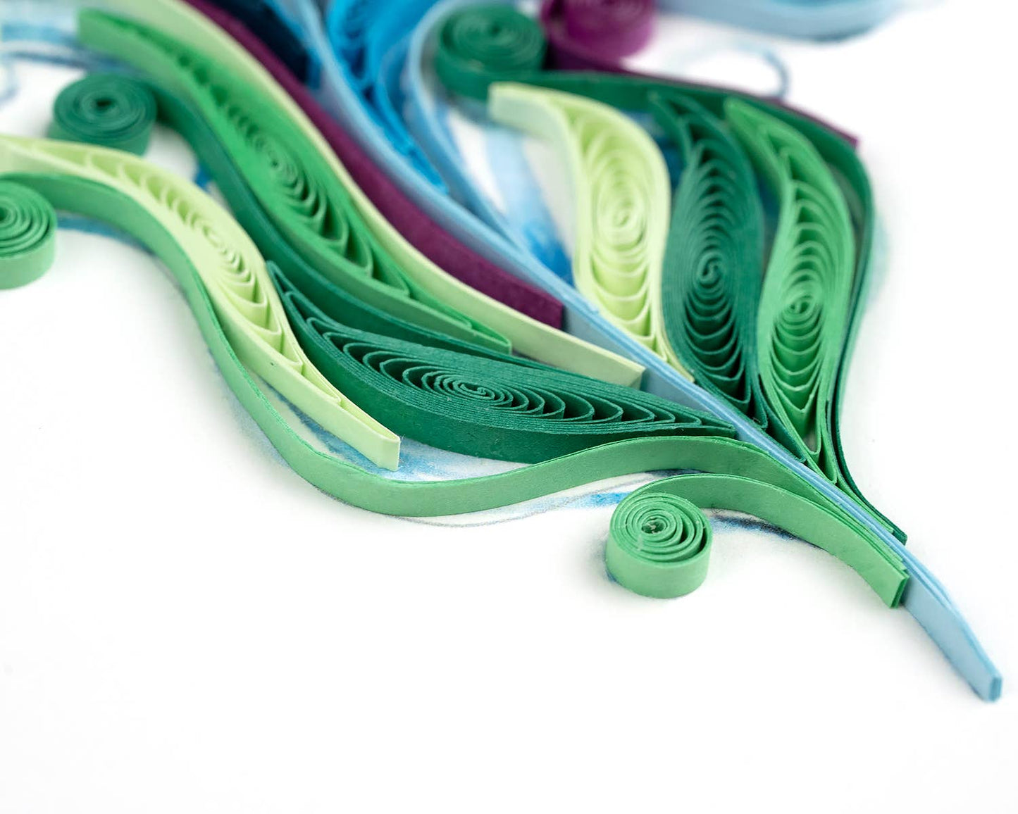 Quilled Peacock Feather Greeting Card