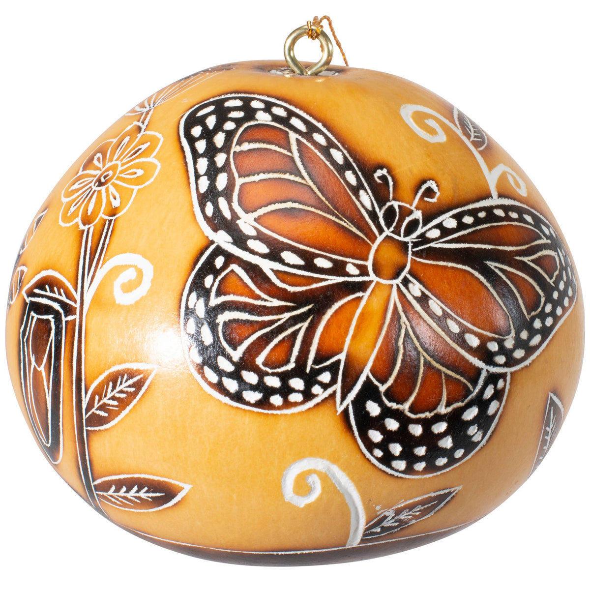 Monarch Butterfly Gourd Ornament