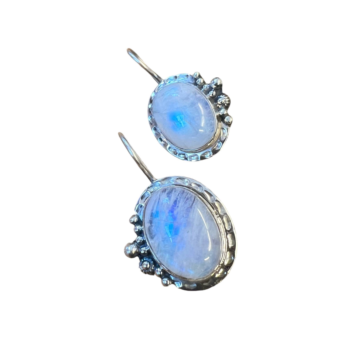 Sterling Silver Decorated Moonstone Earring