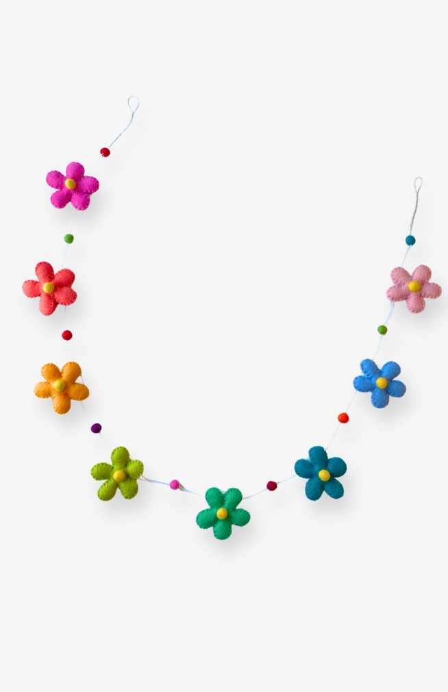 Felt Flower & Ball Garland