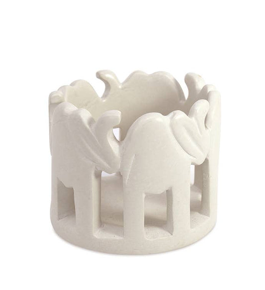 Circle of Elephants Soapstone Sculpture 3''