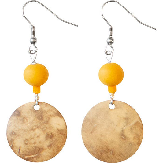 Coconut Dangle Earrings - Mustard