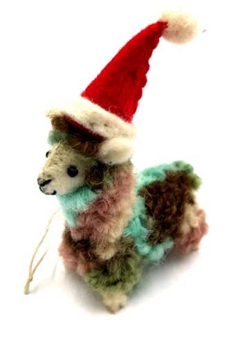 Felt Christmas Llama Ornament