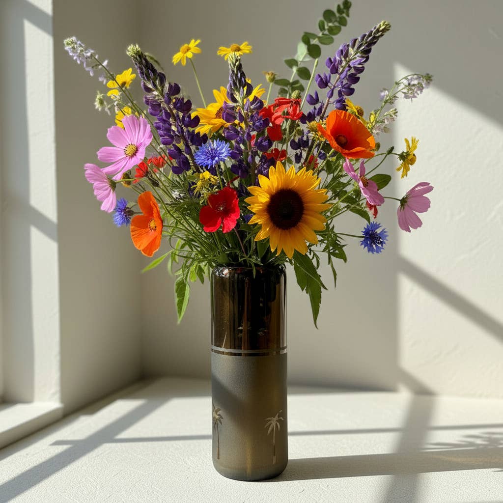 Upcycled Glass Siwa Palms Vase