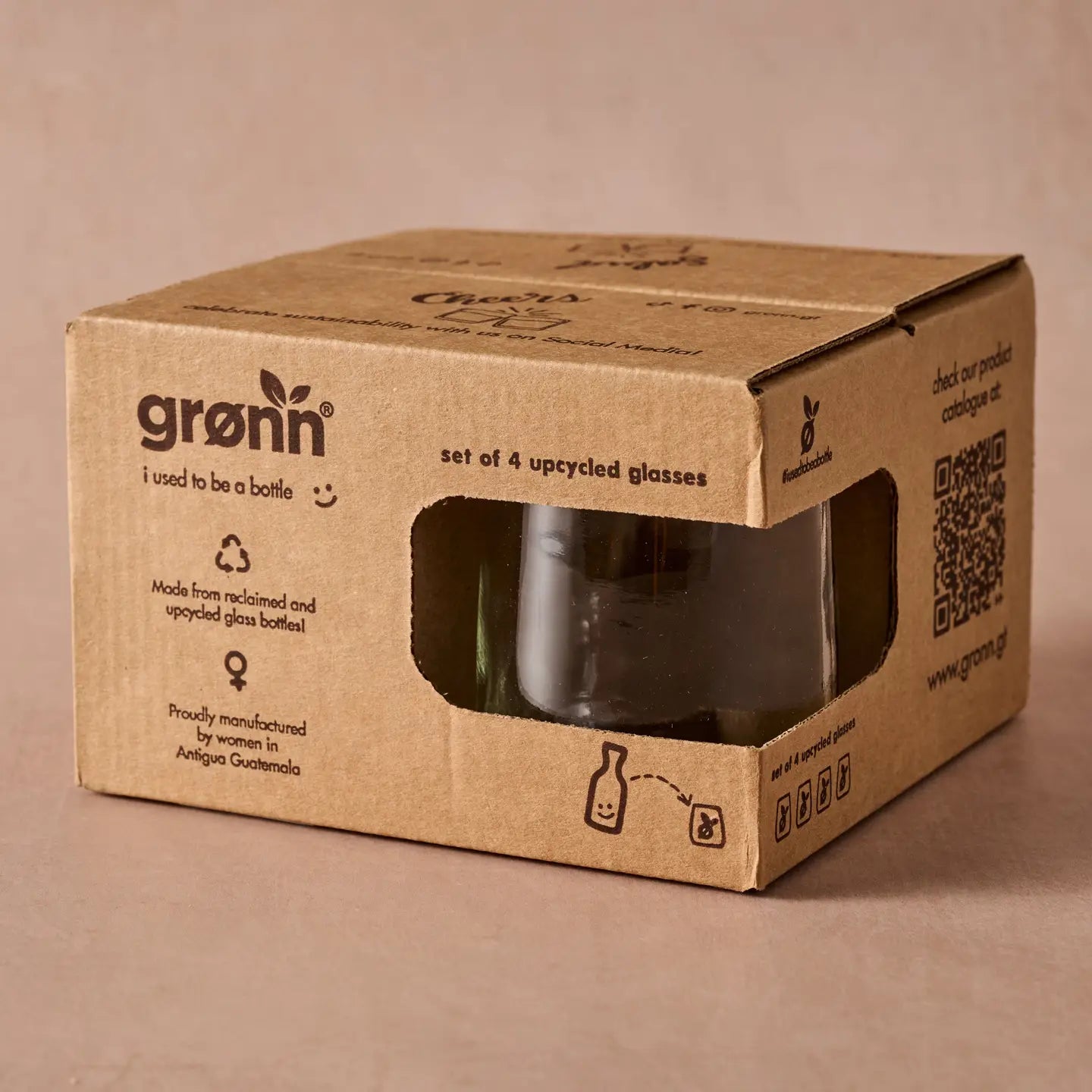Gronn Upcycled Tumbler Set of 4 - 8oz Clear