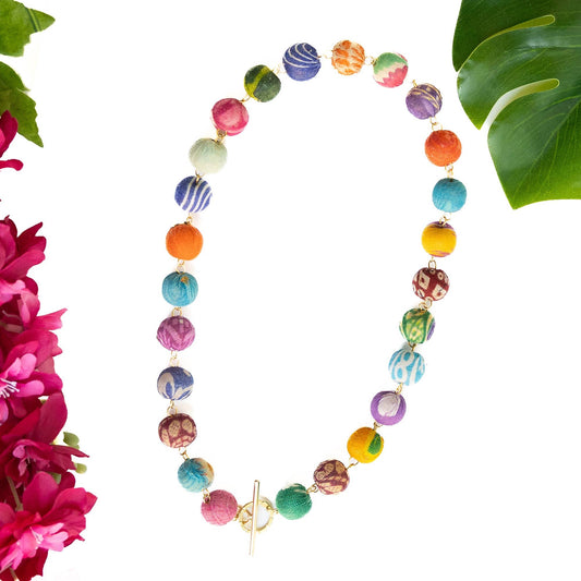 Fluid Kantha Toggle Necklace