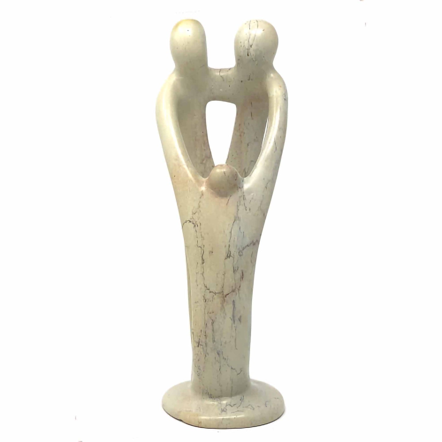 Natural Soapstone Family Sculpture - 5-Person, 8''