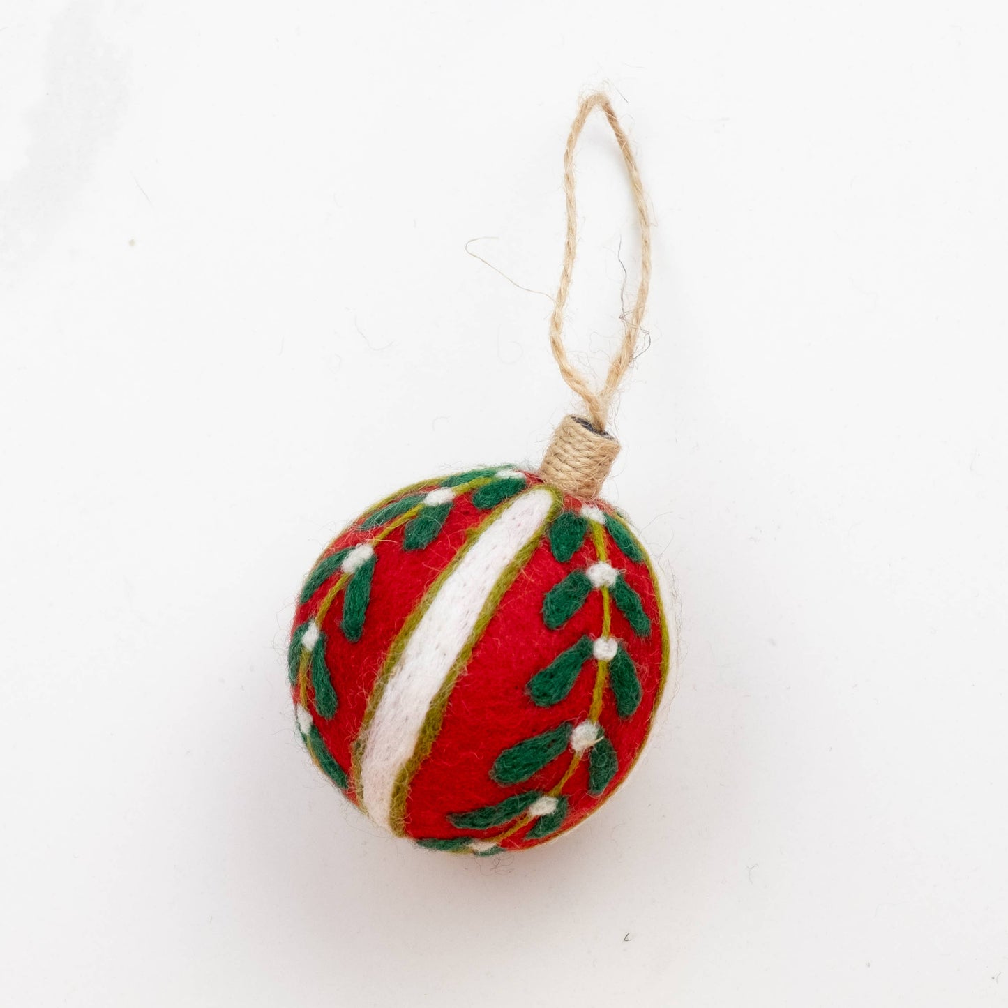 Embroidered Red Ball Ornament - Assorted