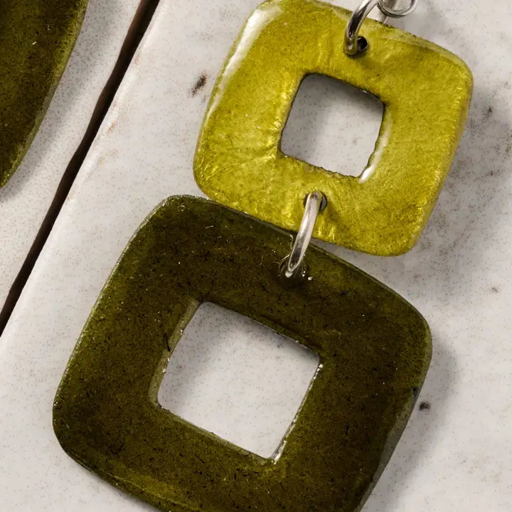 Maja Square Capiz Earrings
