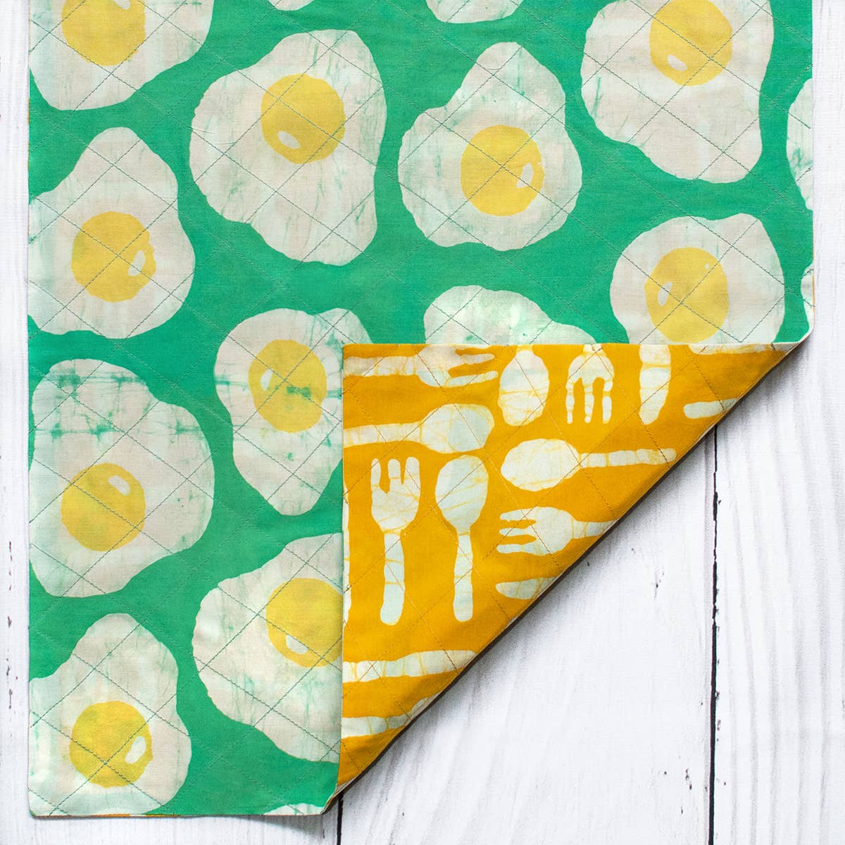 Tea Towels: Eggs - Gold-Organic