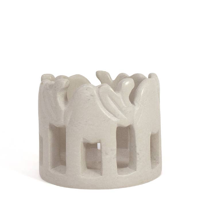 Circle of Elephants Soapstone Sculpture 3''
