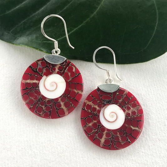 Red Coral Earrings