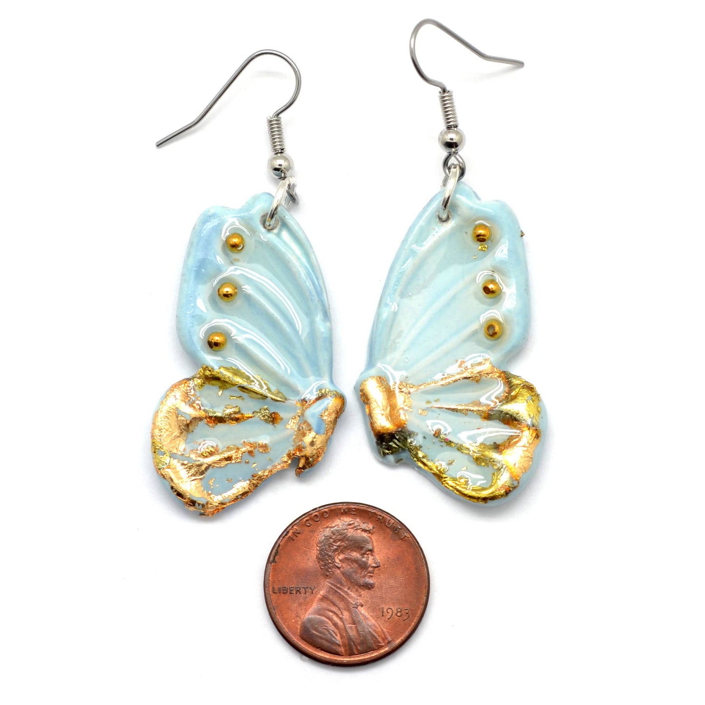 Ceramic Butterfly Wing Dangle Earrings - Assorted