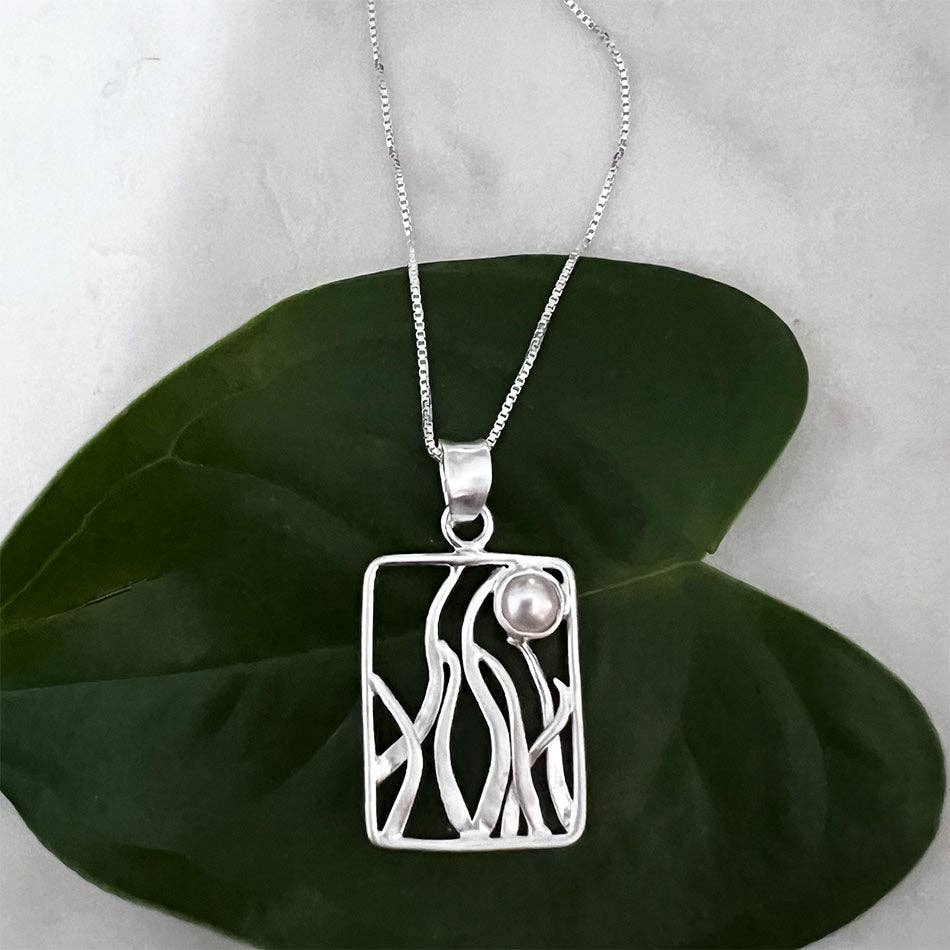 Rising Moon Necklace - Sterling Silver