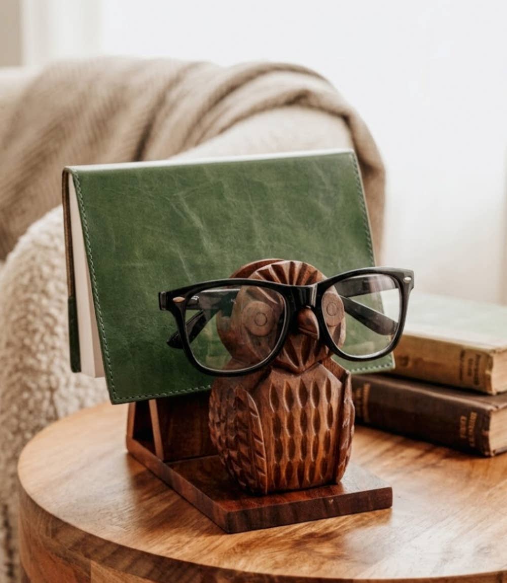 Owl Book & Glasses Caddy