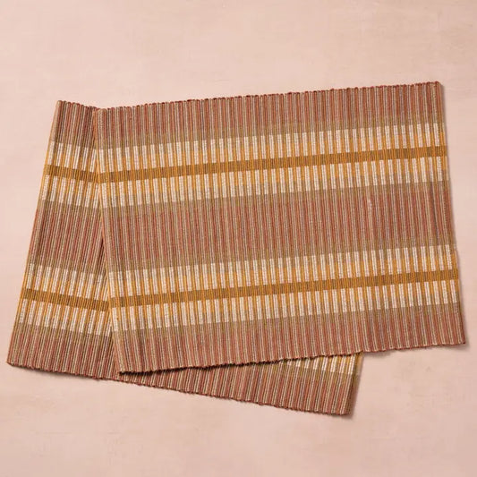 Khana Handloomed Cotton Placemats (Set of 2) - Brown