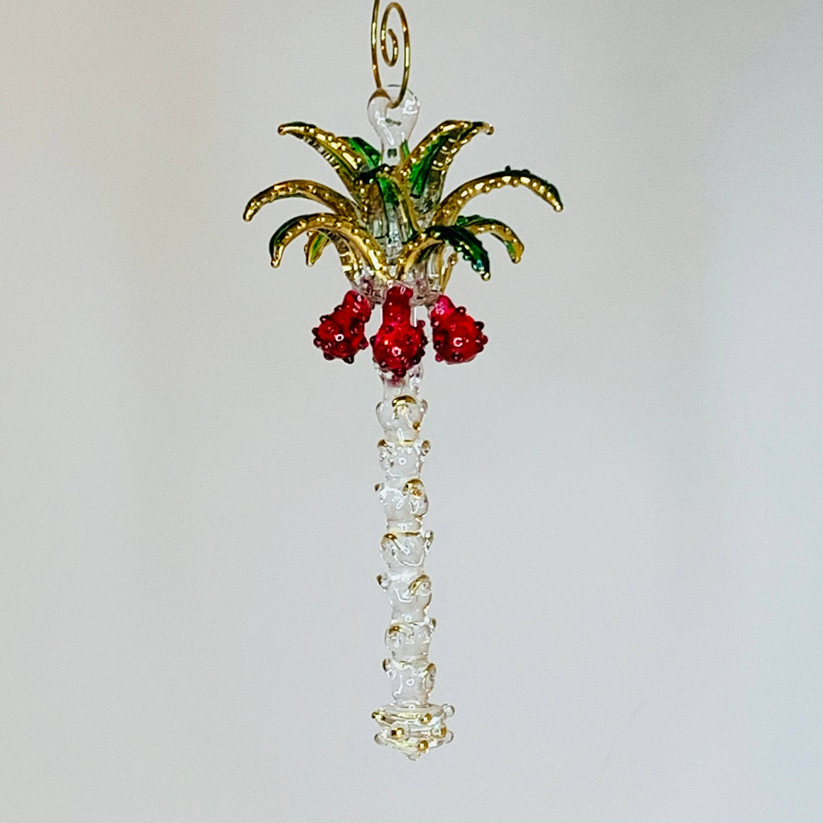 Blown Glass Ornament - Palm Tree