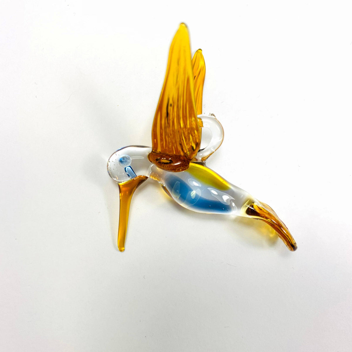 Blown Glass Ornament - Hummingbird Posing