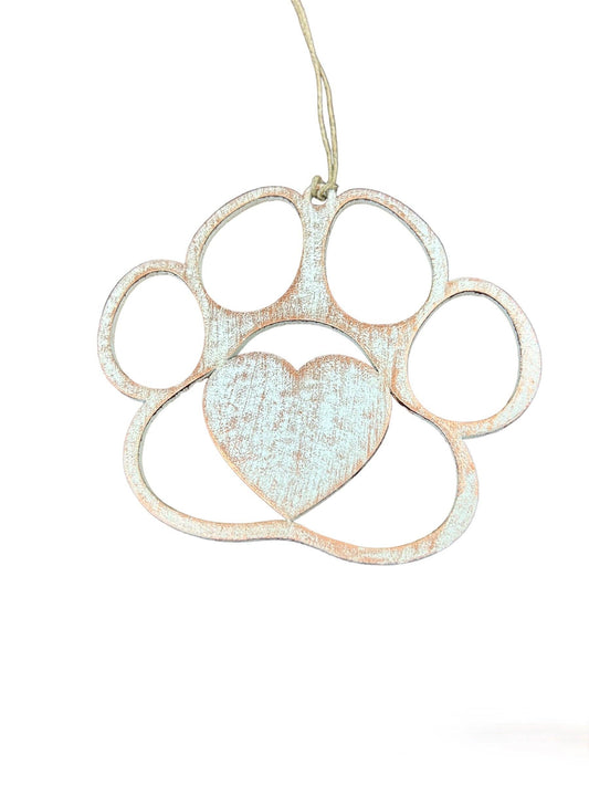 Wooden Paw Ornament